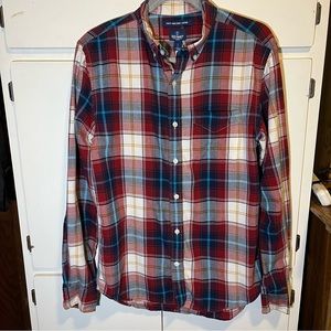 Men’s button up flannel pattern tee